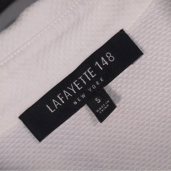 LAFAYETTE 148 NY Women’s Textured Cotton Button Up Shirt White Long Sleeve SMALL - Picture 4 of 8